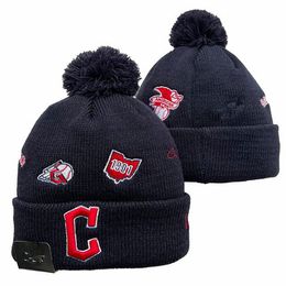 Men Knitted Cuffed Pom Cincinnati Beanies Reds Hats Sport Knit Hat Striped Sideline Wool Warm BasEball Beanies Cap For Women A1