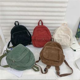 Backpack Style Other Bags Corduroy Mini Backpack Color Women Cross-body Bag Simple Student Bookbags for Office Bag New Purses andbagsstylishhandbagsstore