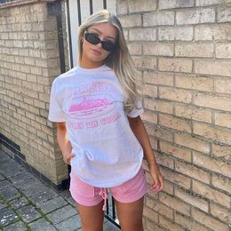 Solid Summer T shirt for Women Men Clothing Letter Print O-Neck Short-Sleeve T-shirt Femme Loose Casual Crop Top Cotton Tee