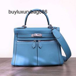 Luxury Handbags Lakis Swift Leather Bag Premium Cowhide Handbag Women's Versatile Black Blue Large Capacity Crossbody Shoulder