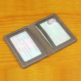 Card Holders Handmade Crazy Horse Leather Driving Licence Holder Men Wallet Women ID