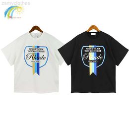 Men's T-Shirts Best Quality RHUDE T-shirt Men's Casual Clothes Women Fashion Hip Hop Streetwear Colorful Letter Printing Rhude Short Sleeve