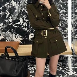 Women's Trench Coats Army Green Coat For Women Luxury Designer Elegant Single Breasted Jacket Female Korean Fashion Manteau Femme Hiver