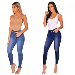 Novas mulheres jeans magros casuais branqueados lavados calças de cintura média ajuste fino calças femininas boa qualidade frete grátis