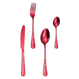 Dinnerware Sets Christmas Fork Spoon Home Cutlery Household Tableware Kitchen Utensil Simple Travel