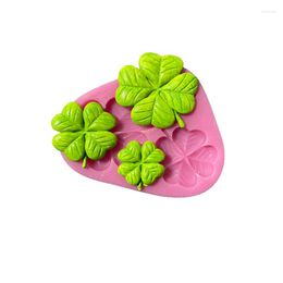 Baking Moulds Lucky Clover Silicone Mould Kitchen DIY Cake Decoration Fondant Chocolate Plant Flower J039