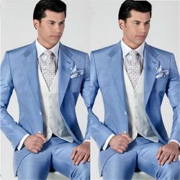 Men's Suits Handsome Two Buttons Groomsmen Notch Lapel Groom Tuxedos Men Wedding/Prom Man Blazer ( Jacket Pants Tie Vest) A173