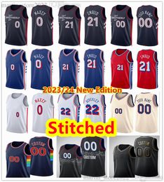 Stitched Basketball Jerseys Joel 21 Embiid Tyrese 0 Maxey Kelly 9 Oubre Jr. Cameron 22 Payne Tobias 12 Harris Buddy 17 Hield Kyle 7 Lowry Paul Reed 8 Melton Allen 3 Iverson