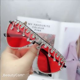 ai eyewear Lovely Heart Shape Women Sunglasses Big Size Female Sun Glasses UV400 Handmade Diamond Eyewear