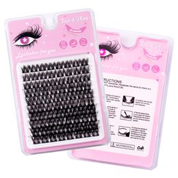 Handmade Reusable 80 Clusters Grafting Fake Eyelashes Naturally Soft Light Thick Curl Segmented Lashes 10-14mm Individual Eyelashes Beauty Supply