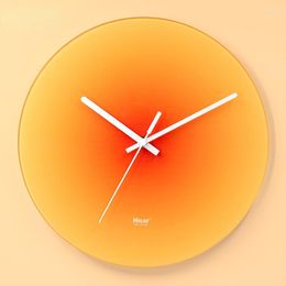 Wall Clocks Nordic Sunset Clock Living Room Creative Fashion Decoration Mute Simple Glass