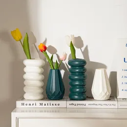 Vases Plastic Flower Vase Nordic For Flowers Creative Spiral Ins Arrangement Container Desktop Ornament Room Decor