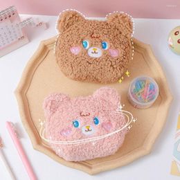 Storage Bags Student Home Cartoon Bear Data Cable Bag Makeup Sanitary Cotton Headset