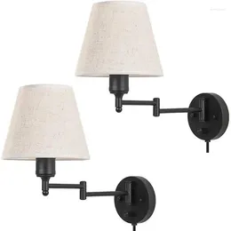 Wall Lamp Plug-in Sconce Set Of 2 Elegant Retro El Bedroom Bedside Light Unique Shape For Hallway Living Room