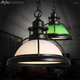 Pendant Lamps JW Vintage Black Gold Loft Industrial Light Bar Stair Dining Room Glass Shade Lamp Fixtures Suspension Luminaire