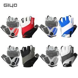 Cycling Gloves Giyo Cycling Fingerless Gloves Bicycle Half Finger Gel Gloves Lycra Fabric Short Gloves Outdoor Accessories for MTB Road Bike 231108