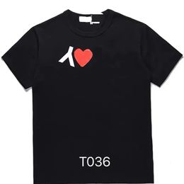 Play Shirt Designer T Shirt Cdgs Shirt COMMES DES GARCONS Cotton Fashion Brand Red Heart Embroidery T-Shirt Women's Love Sleeve Couple Short Sleeve 159 815