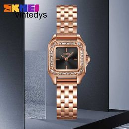 Quartz Watch High Precision Timely Fashionable and Korean Version with English Inlaid Watch for Women's Versatile Casual Waterproof Solid Stainless Steel