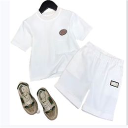 Children's designer luxury set for men and women cotton classic casual clothing set alphabet print short sleeve set Size 90cm-160cm A6