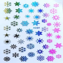 Nail Stickers 1PCS 3D Colorful Christmas Santa Sticker Butterfly Love DIY Flower Elk Bell Snowflake Art Decoration Decal