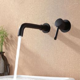 Bathroom Sink Faucets Basin Faucet Brass Wall Mounted Tap Single Handle Water Swivel And Cold Bath Mixer Brushed Rose Gold