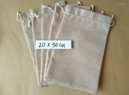 Jewelry Pouches 1000Pcs 20 30CM Drawstring Natural Linen Jute Sack Wedding Gift Bags Packaging Bag Party Decoration