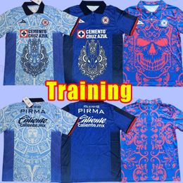 Training 23 24 Cruz Azul Mens Soccer Jerseys ANTUNA GIMENEZ TABO RODRIGUEZ MORALES ESCOBAR Football Shirts men full kits adult S-2XL