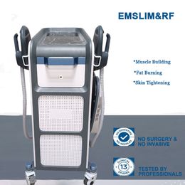 Hiemt emslim ems fat burning 2 handle rf tesla muscle stimulation equipment hi emtbody slimming device