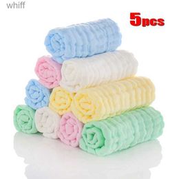 Bibs Burp Cloths 5pcs/lot Muslin 6 layers Cotton Soft Baby Towels Baby Face Towel Handkerchief Bathing Feeding Face Washcloth Wipe burp clothsL231108