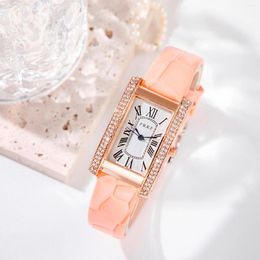 Wristwatches Fashion Women'S Luxury Exquisite Alloy Strap Square Surface Quartz Watch Watches Clothing Matching