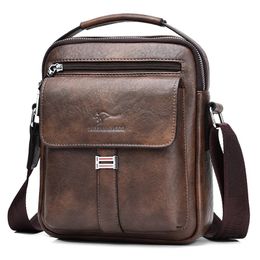 Evening Bags Kangaroo Luxury Brand Men's Shoulder Bag Vintage Messenger Bag Leather Men Handbag Split Leather Crossbody Bags For Men 231108