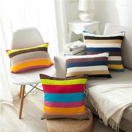 Pillow 45x45/50x50/60x60cm Cotton Striped Hugging Cover Sofa Back Car Office Lumbar Bedside