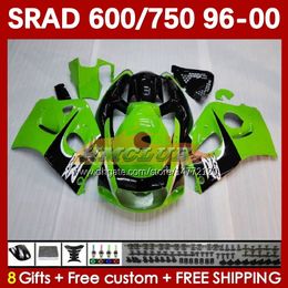 Body Kit For SUZUKI SRAD green stock GSXR 750 600 CC GSXR600 GSXR750 1996-2000 168No.39 GSX-R750 GSXR-600 1996 1997 1998 1999 2000 600CC 750CC 96 97 98 99 00 MOTO Fairing