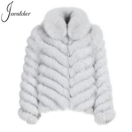 Women's Fur Faux Jxwatcher Real Coat Silk Liner Reversible Wear Jacket Women Winter Warm Custom Luxury Smooth HighGrade Lady 231108