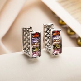 Hoop Earrings Mafisar Fashion Gold/Silver Color Geometric For Elegant Women Luxury Cubic Zirconia Wedding Jewelry
