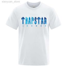 Men's T-Shirts Trapstar London Undersea blue Printed T-Shirt men Summer Breathable Casual Short Sleeve Street Oversized Cotton Brand T Shirts M230408