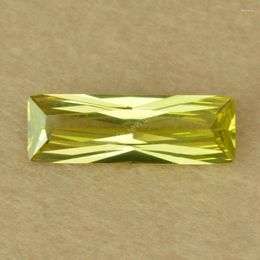Beads 3x7mm-5X30mm Olive Yellow Color Loose CZ Stone Elongated Baguette Shape Princess Cut Cubic Zirconia Synthetic Gems