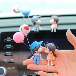 s Cute Ornaments Creative toon Couple Anime Auto Centre Console Decoration For Car Interior Accessories AA230407