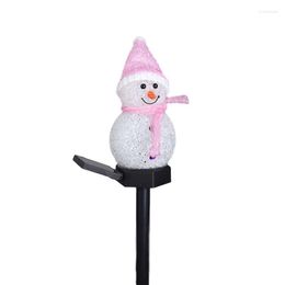 Snowman Solar Lights Waterproof Pathway Christmas Outdoor LED Light Ground Plug For Driveway Yard
