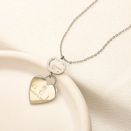T GG Boutique Christmas Gift Jewellery Set New Womens Love Heart Pendant Necklace 925 Silver Letter Drop Earrings Designer new Style Jewellery Set