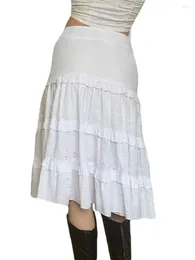 Skirts Women S High Waist Ruffle Mini Skirt Pleated Layer Hem Solid Color Flowy A Line Swing Beach Short