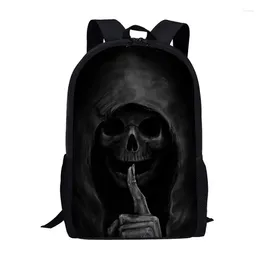 School Bags Cool Black Funk Skull 3D Print Backpack For Boys Girls Back Pack Teenager Kids Book Bag Casual Shoulder Satchel