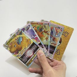 2023 Son Pokemon Oyun Kartları Tam Sanat Elmas Flaş TCG Kartları Su Geçirmez Bükülebilir Pokemon Vstar V Vmax GX EX DX