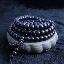 Strand Direct Sale Natural Black Sandalwood Apple Beads 108 Mala Bracelet Fashion Men And Women Yoga Or Prayer Jewellery Wholesale