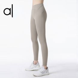AL618 Women Yoga Pants Naked Feeling High Stretch Nylon High Waist Leggings Sexy Push Up Running Gym Tights Female Athletics Clothing Size S-XL
