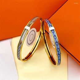 Bangle Women Girl Titanium Steel Enamel Fashion Stainless Bracelet Jewellery For Lady