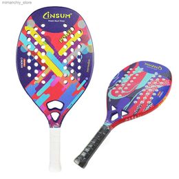 Tennis Rackets INSUM Beach Tennis Racket 100% Carbon Professional with EVA Soft Mory Foam Core Tennis Padel Q231109