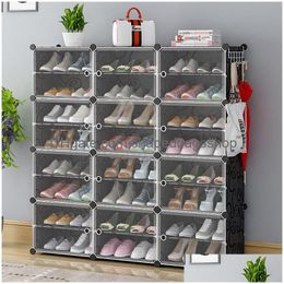 Storage Holders & Racks Us Shoe Rack Large Capacity Boot Storage 12 Cube Organzie Modar Diy Plastic 6 Tier 24-96 Pairs Of Tower Cabine Dhzr1