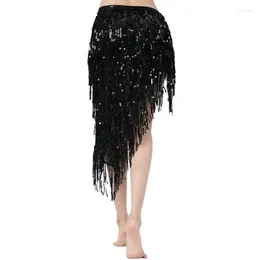 Stage Wear Belly Dance Skirt Outfit For Girl Triangle Sequins Long Tassel Hip Scarf Festival Outfits Women Dancing Belt