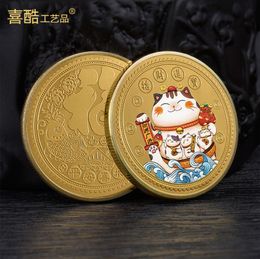 Arts and Crafts Commemorative coin, a treasure pot for fortune seeking cats